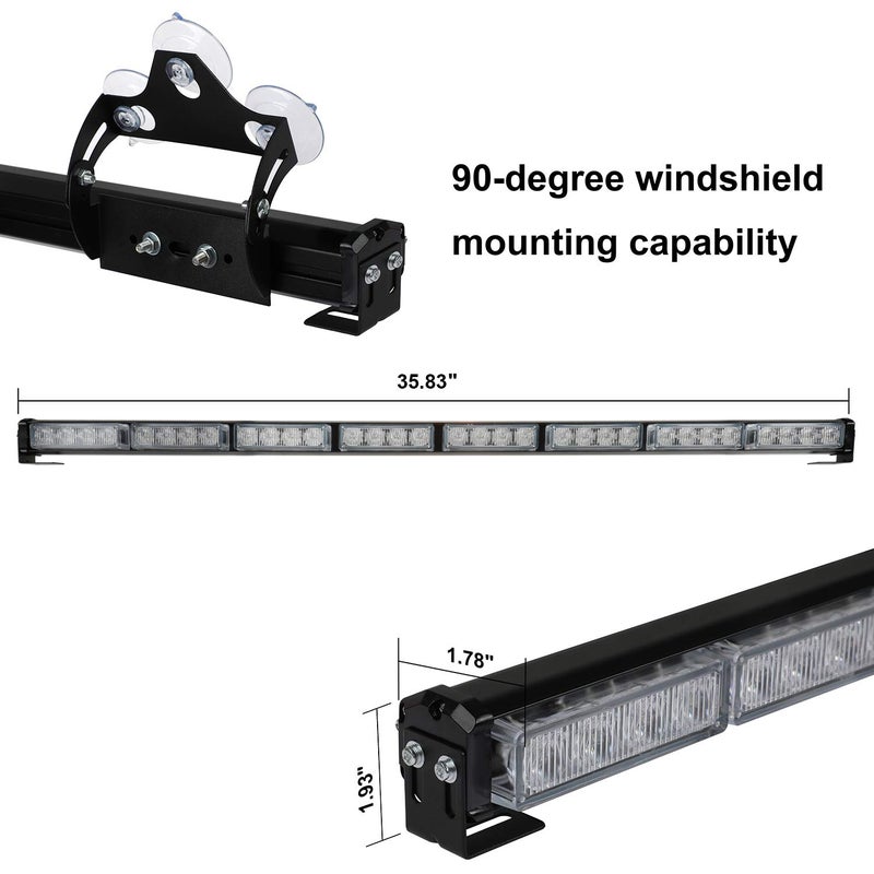 ASPL 36" 32LED Traffic Advisor Light Bar Warning Emergency Strobe Light Bar Directional Flashing Emergency Caution Lighting Led Safety Lights with 16 ft Straight Cord (Red/Blue) - Image 4